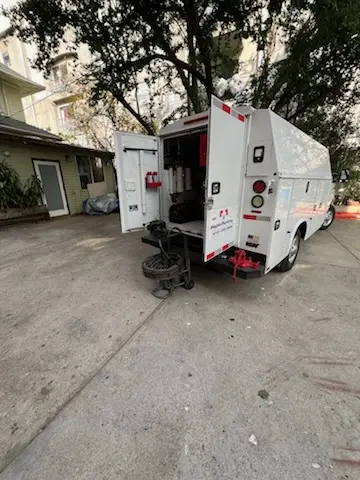 Magnet Plumbing service vehicle on-site for Slab Leak Repair in Hickam Housing